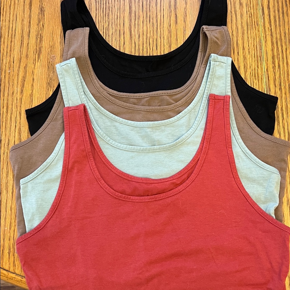 SHEIN Women's Tank Tops in Red, Black, Brown, and Cream